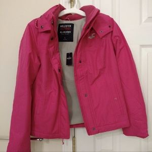 NWT Pink Hollister All Weather Jacket Coat Large